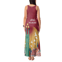 Latvia Independence Day Tank Maxi Dress Latvija with Freedom Monument