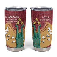 Latvia Independence Day Tumbler Cup Latvija with Freedom Monument