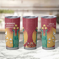 Latvia Independence Day Tumbler Cup Latvija with Freedom Monument