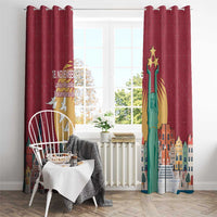 Latvia Independence Day Window Curtain Latvija with Freedom Monument