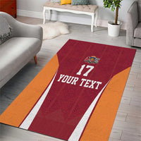 Latvia Football Custom Area Rug Red Latvian Pattern