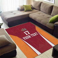 Latvia Football Custom Area Rug Red Latvian Pattern
