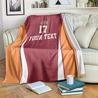 Latvia Football Custom Blanket Red Latvian Pattern