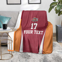 Latvia Football Custom Blanket Red Latvian Pattern