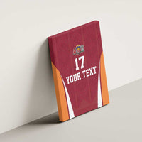 Latvia Football Custom Canvas Wall Art Red Latvian Pattern