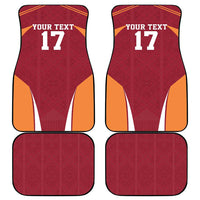 Latvia Football Custom Car Mats Red Latvian Pattern