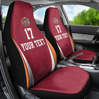 Latvia Football Custom Car Seat Cover Red Latvian Pattern