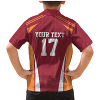 Latvia Football Custom Family Matching Mermaid Dress and Hawaiian Shirt Red Latvian Pattern