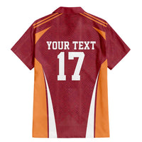 Latvia Football Custom Family Matching Mermaid Dress and Hawaiian Shirt Red Latvian Pattern