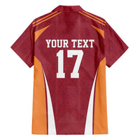 Latvia Football Custom Family Matching Short Sleeve Bodycon Dress and Hawaiian Shirt Red Latvian Pattern