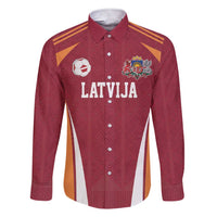 Latvia Football Custom Family Matching Short Sleeve Bodycon Dress and Hawaiian Shirt Red Latvian Pattern