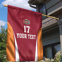 Latvia Football Custom Garden Flag Red Latvian Pattern