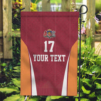 Latvia Football Custom Garden Flag Red Latvian Pattern