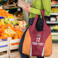 Latvia Football Custom Grocery Bag Red Latvian Pattern