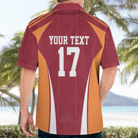 Latvia Football Custom Hawaiian Shirt Red Latvian Pattern