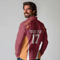 Latvia Football Custom Long Sleeve Polo Shirt Red Latvian Pattern