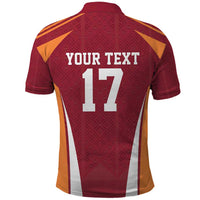 Latvia Football Custom Polo Shirt Red Latvian Pattern