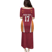 Latvia Football Custom Puletasi Red Latvian Pattern