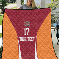 Latvia Football Custom Quilt Red Latvian Pattern