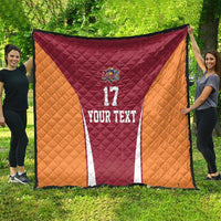 Latvia Football Custom Quilt Red Latvian Pattern