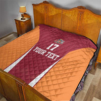 Latvia Football Custom Quilt Red Latvian Pattern
