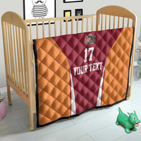 Latvia Football Custom Quilt Red Latvian Pattern