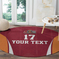 Latvia Football Custom Round Carpet Red Latvian Pattern