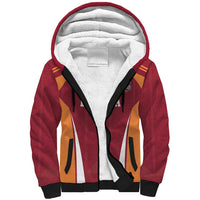 Latvia Football Custom Sherpa Hoodie Red Latvian Pattern