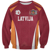 Latvia Football Custom Sweatshirt Red Latvian Pattern