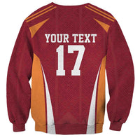 Latvia Football Custom Sweatshirt Red Latvian Pattern