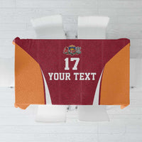 Latvia Football Custom Tablecloth Red Latvian Pattern