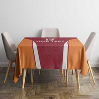 Latvia Football Custom Tablecloth Red Latvian Pattern