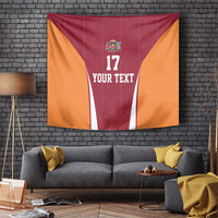 Latvia Football Custom Tapestry Red Latvian Pattern