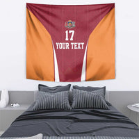 Latvia Football Custom Tapestry Red Latvian Pattern
