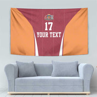 Latvia Football Custom Tapestry Red Latvian Pattern