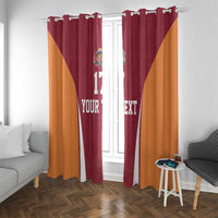 Latvia Football Custom Window Curtain Red Latvian Pattern