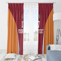 Latvia Football Custom Window Curtain Red Latvian Pattern