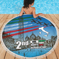 Italy Republic Day Beach Blanket Festa della Repubblica with Frecce Tricolori