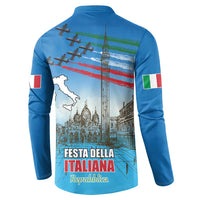 Italy Republic Day Button Sweatshirt Festa della Repubblica with Frecce Tricolori