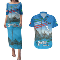 Italy Republic Day Couples Matching Puletasi and Hawaiian Shirt Festa della Repubblica with Frecce Tricolori