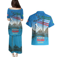Italy Republic Day Couples Matching Puletasi and Hawaiian Shirt Festa della Repubblica with Frecce Tricolori