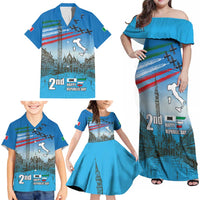 Italy Republic Day Family Matching Off Shoulder Maxi Dress and Hawaiian Shirt Festa della Repubblica with Frecce Tricolori