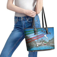 Italy Republic Day Leather Tote Bag Festa della Repubblica with Frecce Tricolori