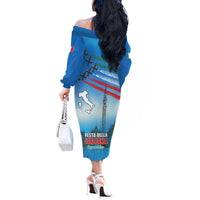 Italy Republic Day Off The Shoulder Long Sleeve Dress Festa della Repubblica with Frecce Tricolori