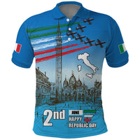 Italy Republic Day Polo Shirt Festa della Repubblica with Frecce Tricolori