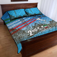 Italy Republic Day Quilt Bed Set Festa della Repubblica with Frecce Tricolori