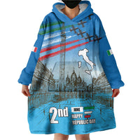 Italy Republic Day Wearable Blanket Hoodie Festa della Repubblica with Frecce Tricolori