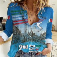 Italy Republic Day Women Casual Shirt Festa della Repubblica with Frecce Tricolori