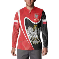 Poland White Crowned Eagle Button Sweatshirt Rzeczpospolita Polska
