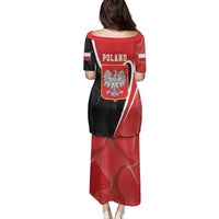 Poland White Crowned Eagle Family Matching Puletasi and Hawaiian Shirt Rzeczpospolita Polska